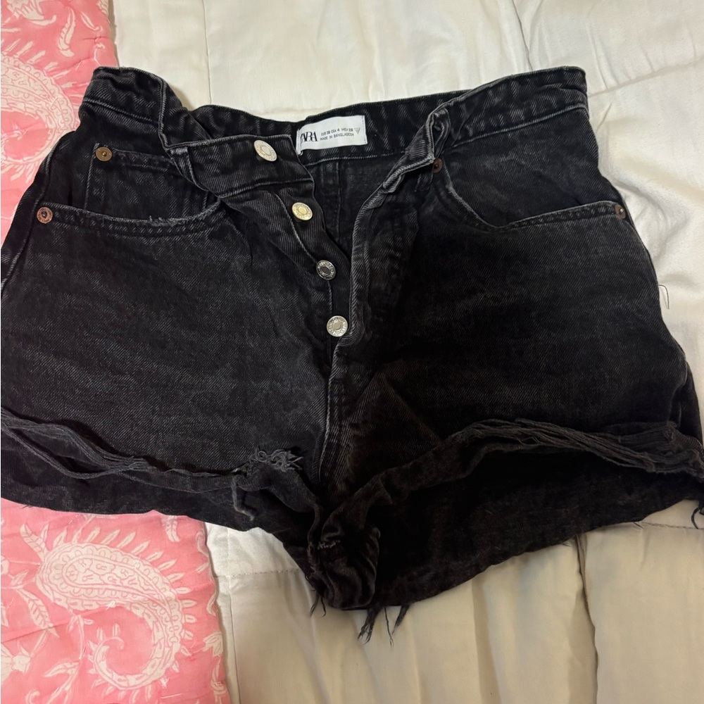 Zara Black Jean Shorts